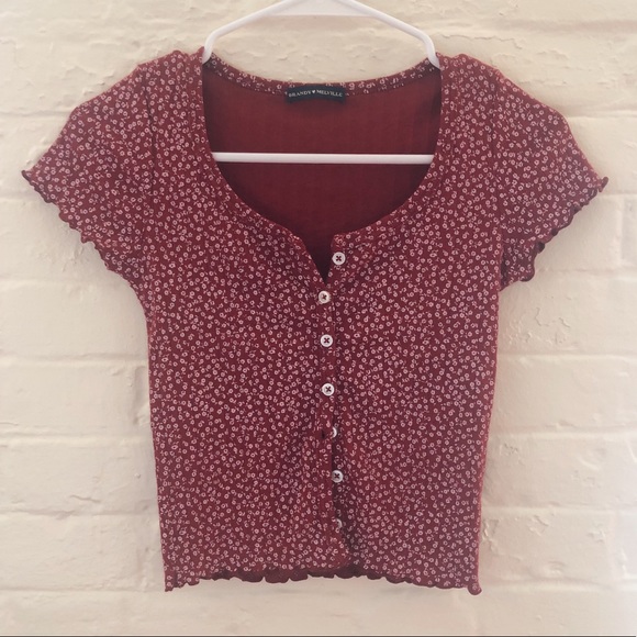 Brandy Melville Tops - Red floral zelly